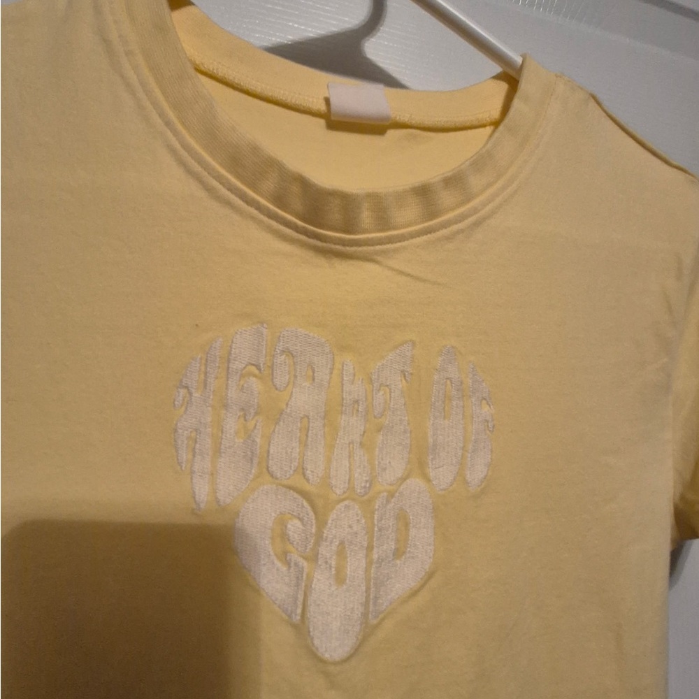 Sunny Yellow Kids Tee with Heart Design